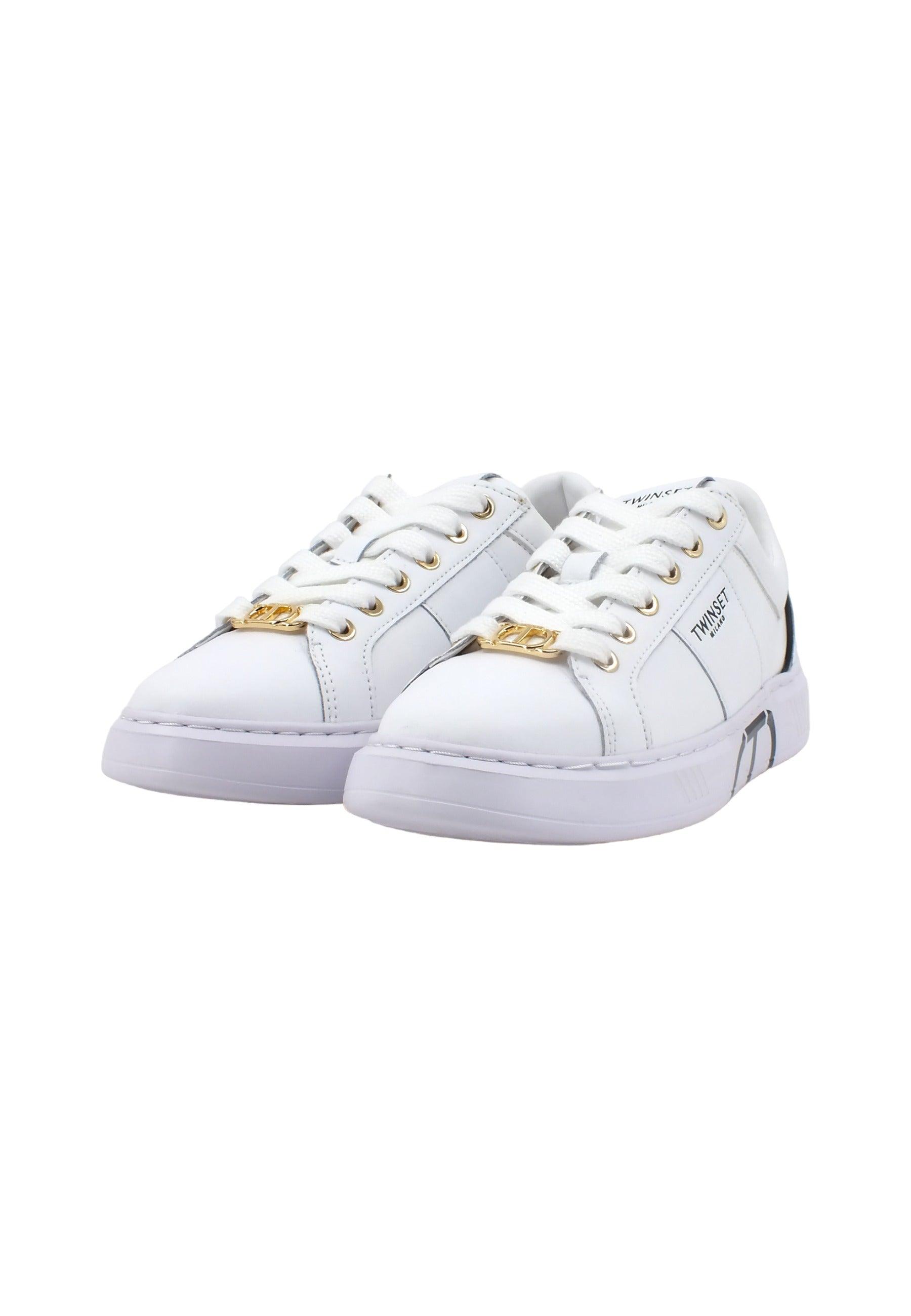 TWINSET Sneaker Donna Bianco Ottico Nero 231TCP070 - Sandrini Calzature e Abbigliamento