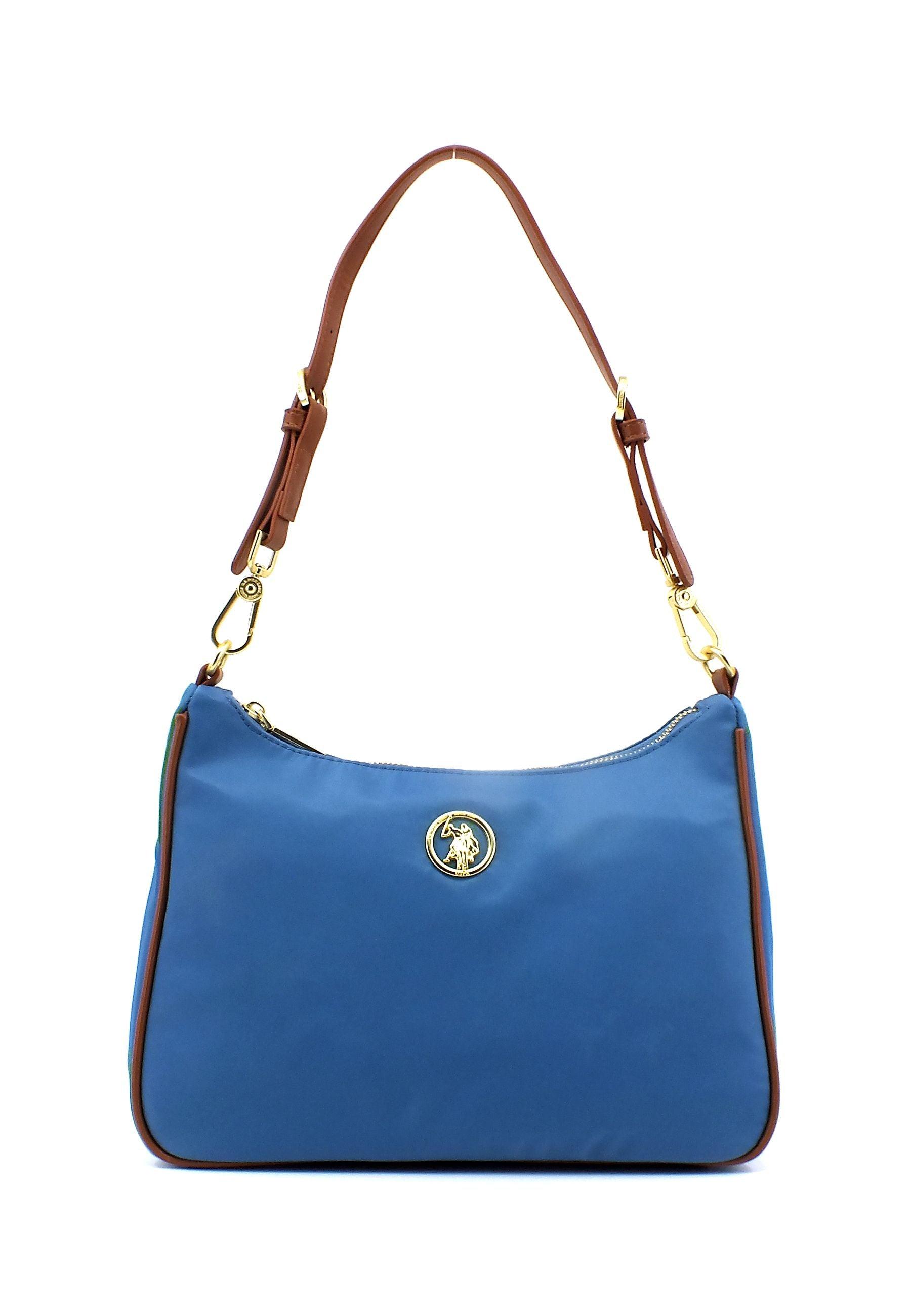 U.S. POLO ASSN. Houston Borsa Hobo Light Blue Tan BEUHU6052WIP299 - Sandrini Calzature e Abbigliamento