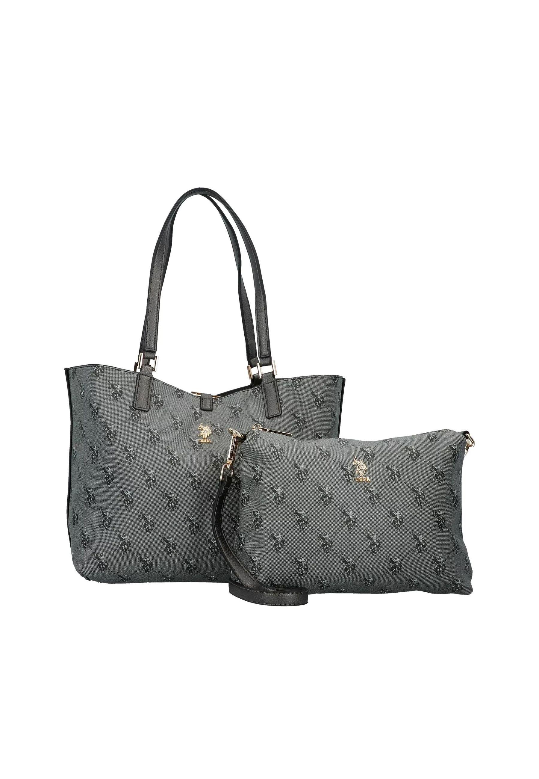 U.S. POLO ASSN. Malibu Borsa Shopping Con Pochette Antique Silver BEUM15736WVG951 - Sandrini Calzature e Abbigliamento