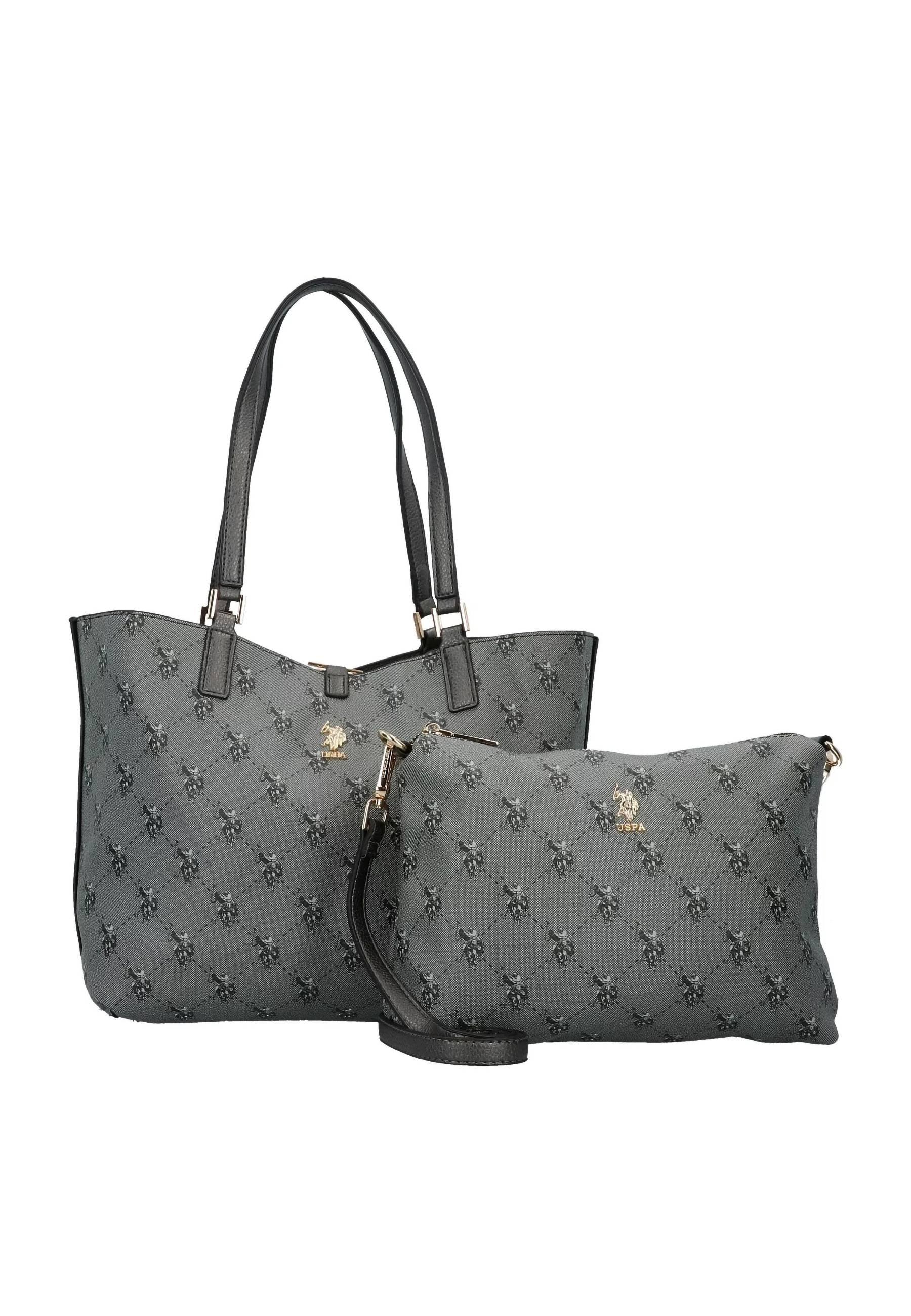 U.S. POLO ASSN. Malibu Borsa Shopping Con Pochette Antique Silver BEUM15737WVG951 - Sandrini Calzature e Abbigliamento