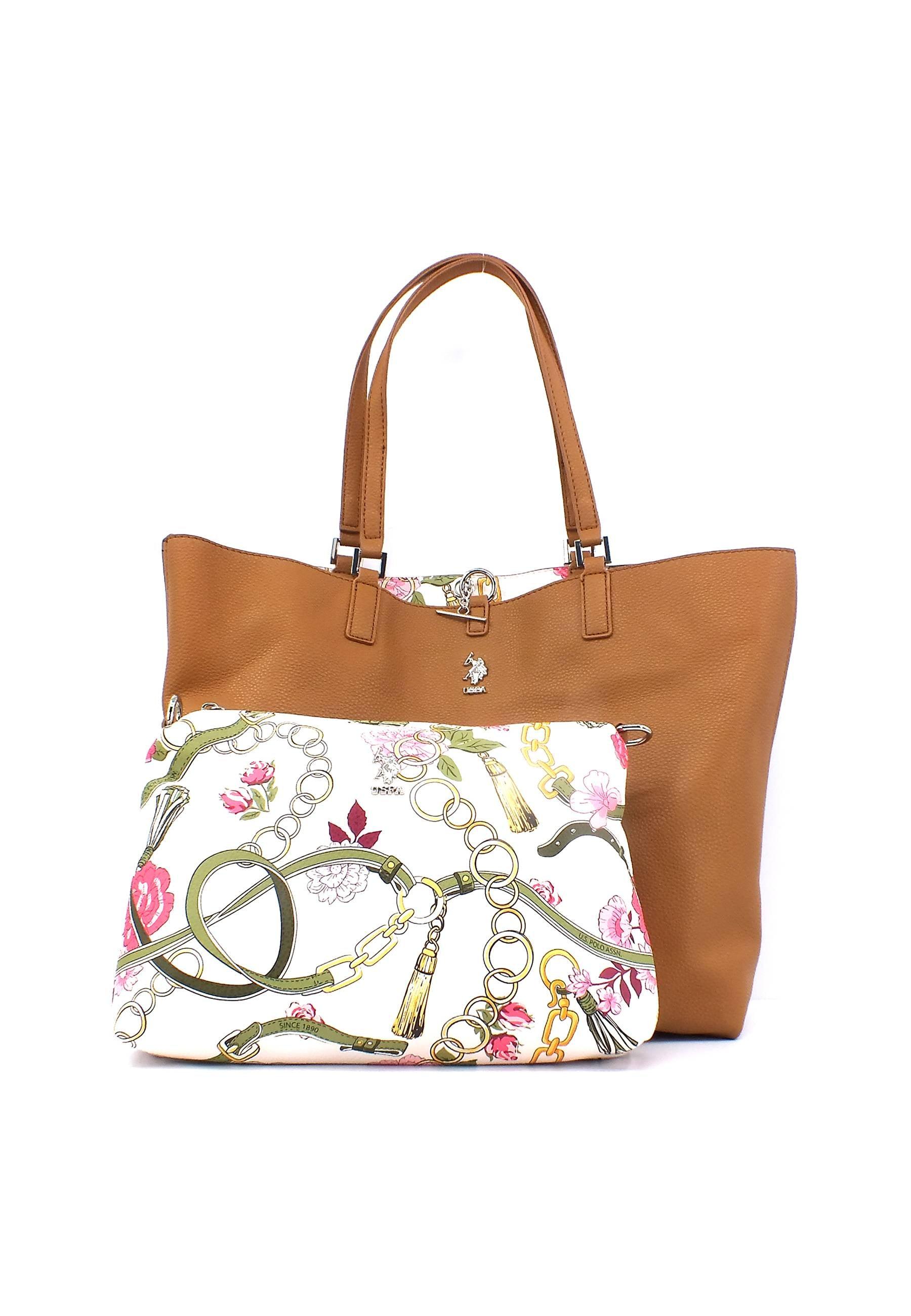 U.S. POLO ASSN. Rogersiville Borsa Shopping Con Pochette Tan BEURR6001WVG521 - Sandrini Calzature e Abbigliamento