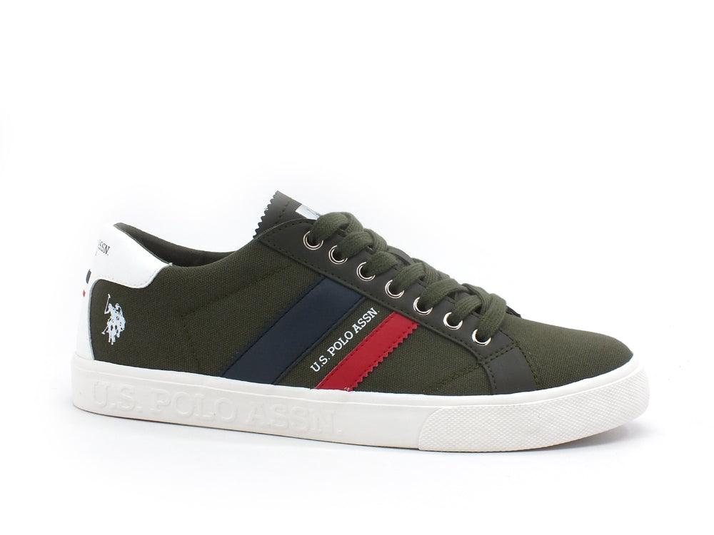 U.S. POLO ASSN. Sneaker Canvas Bande Dark Olive MARCS030 - Sandrini Calzature e Abbigliamento