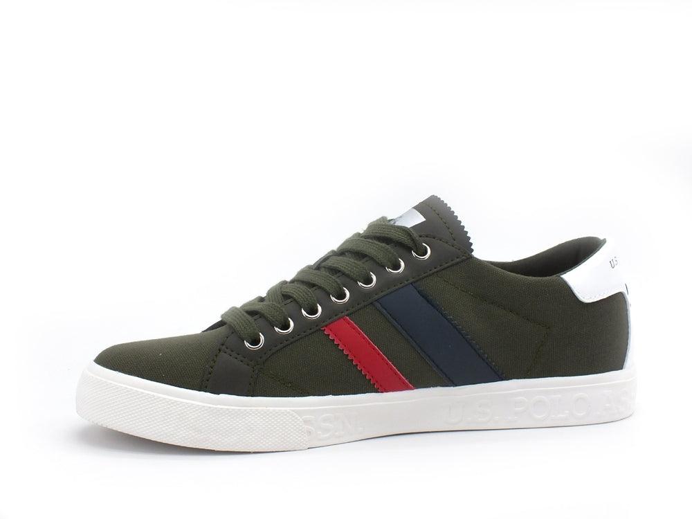 U.S. POLO ASSN. Sneaker Canvas Bande Dark Olive MARCS030 - Sandrini Calzature e Abbigliamento