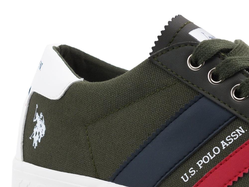 U.S. POLO ASSN. Sneaker Canvas Bande Dark Olive MARCS030 - Sandrini Calzature e Abbigliamento