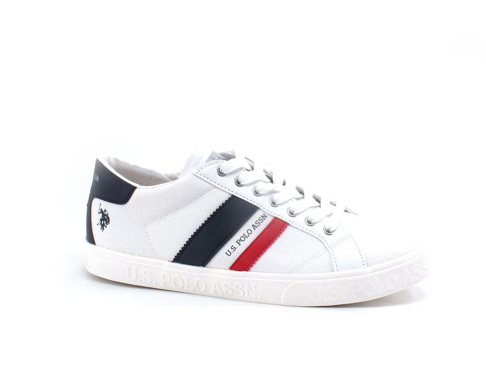 U.S. POLO ASSN. Sneaker Canvas Logo Bianco - Sandrini Calzature e Abbigliamento