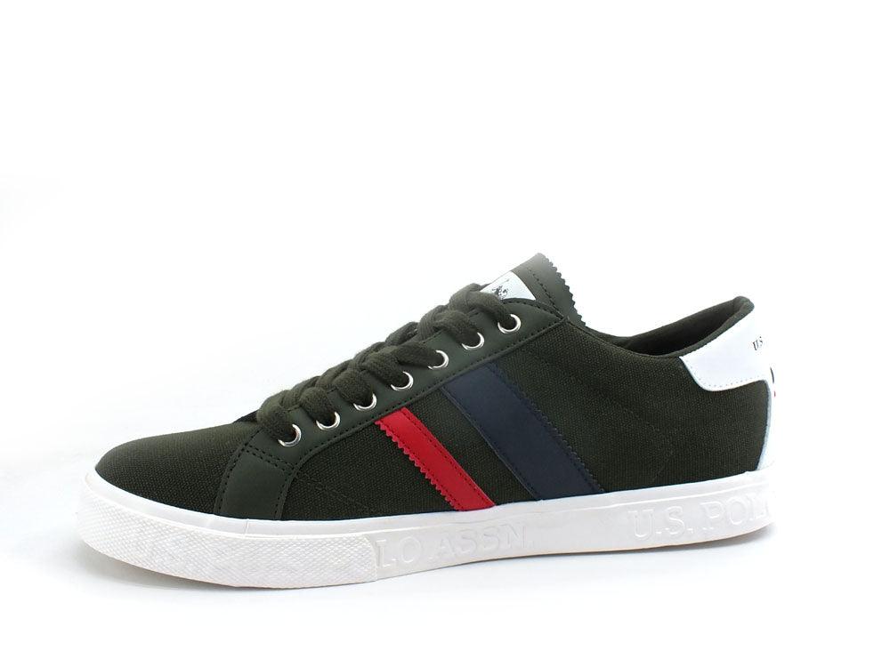 U.S. POLO ASSN. Sneaker Canvas Logo Verde Scuro - Sandrini Calzature e Abbigliamento