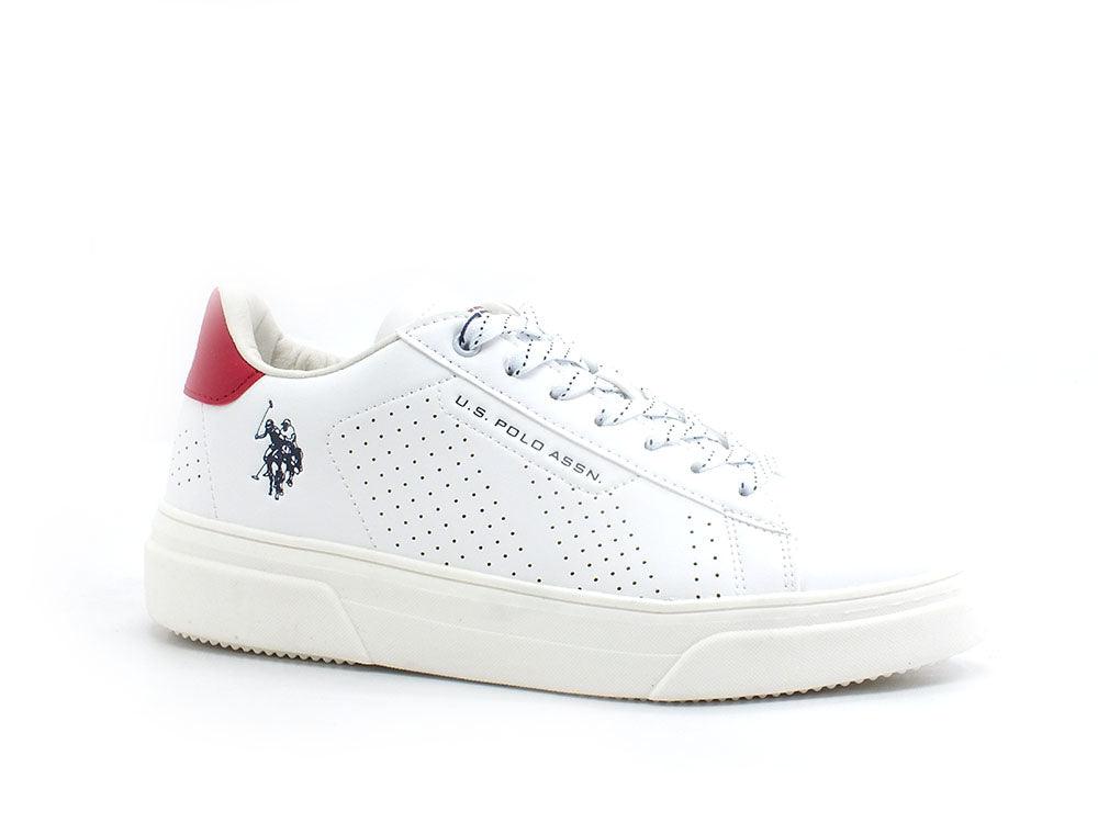 U.S. POLO ASSN. Sneaker Logo Bicolor Bianco Rosso - Sandrini Calzature e Abbigliamento