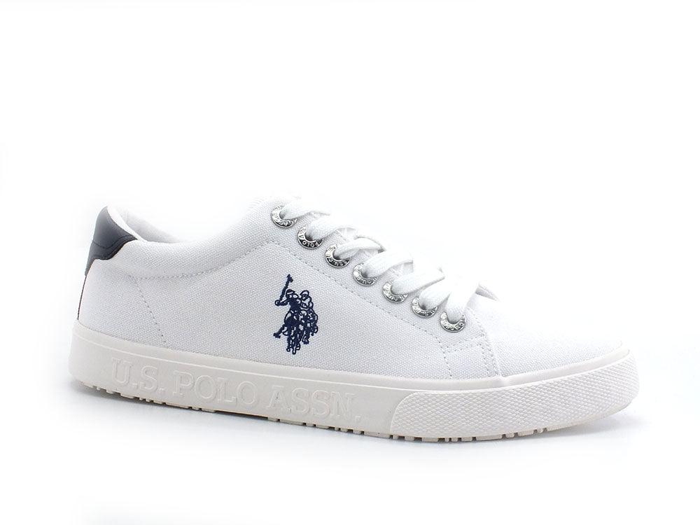 U.S. POLO ASSN. Sneaker Logo Canvas Bianco - Sandrini Calzature e Abbigliamento