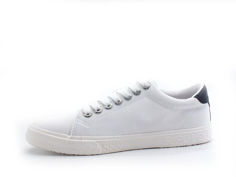 U.S. POLO ASSN. Sneaker Logo Canvas Bianco - Sandrini Calzature e Abbigliamento