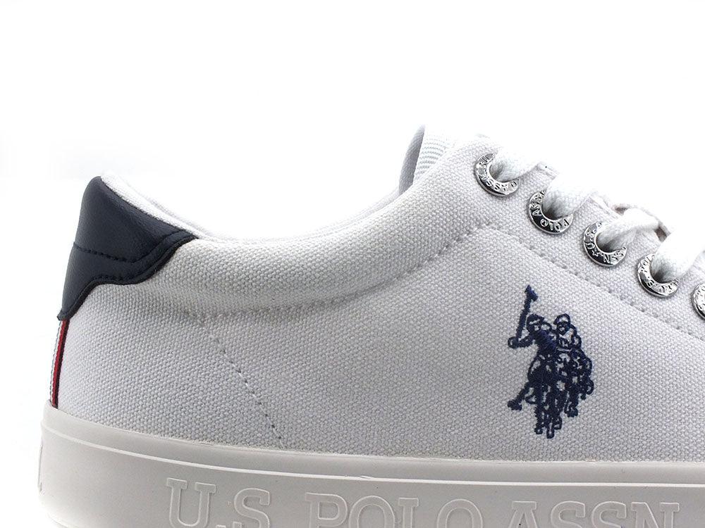 U.S. POLO ASSN. Sneaker Logo Canvas Bianco - Sandrini Calzature e Abbigliamento