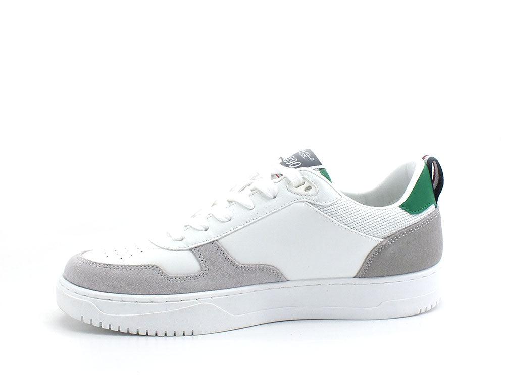 U.S. POLO ASSN. Sneaker Logo Eco Suede Bianco Verde - Sandrini Calzature e Abbigliamento
