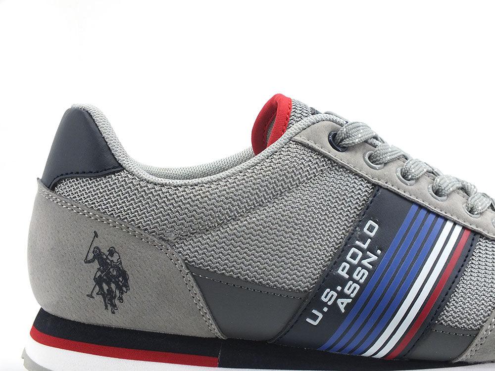 U.S. POLO ASSN. Sneaker Logo Eco Suede Grigio Chiaro - Sandrini Calzature e Abbigliamento