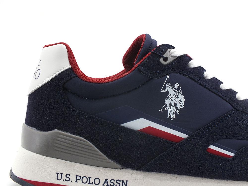 U.S. POLO ASSN. Sneaker Logo Textile Blu Bianco - Sandrini Calzature e Abbigliamento