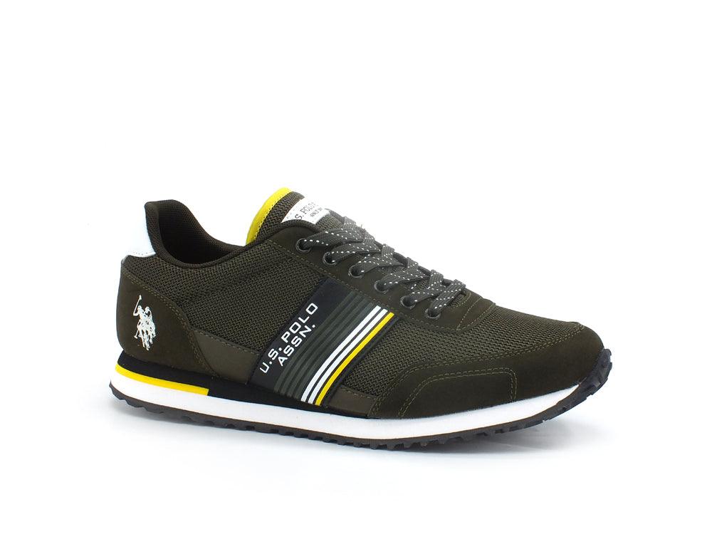 U.S. POLO ASSN. Sneaker Pelle Banda Verde Militare - Sandrini Calzature e Abbigliamento