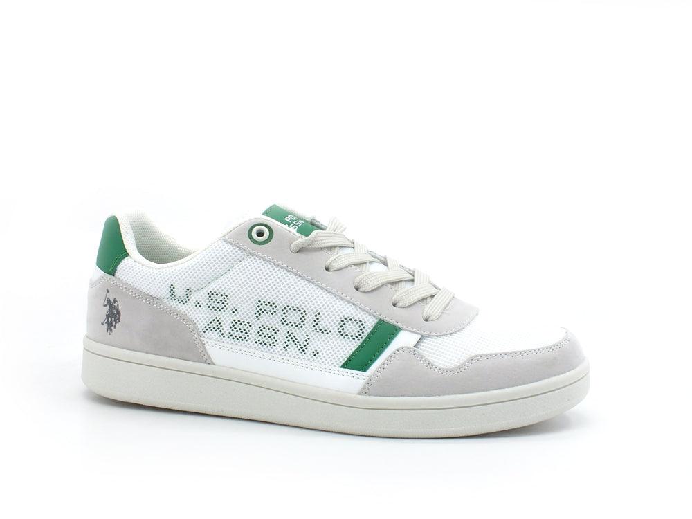 U.S. POLO ASSN. Sneaker Pelle Mesh Bianco Verde - Sandrini Calzature e Abbigliamento