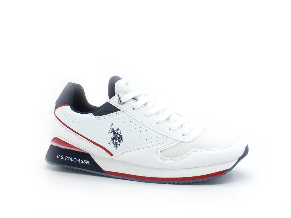 U.S. POLO ASSN. Sneaker Pelle Tricolor Bianco - Sandrini Calzature e Abbigliamento