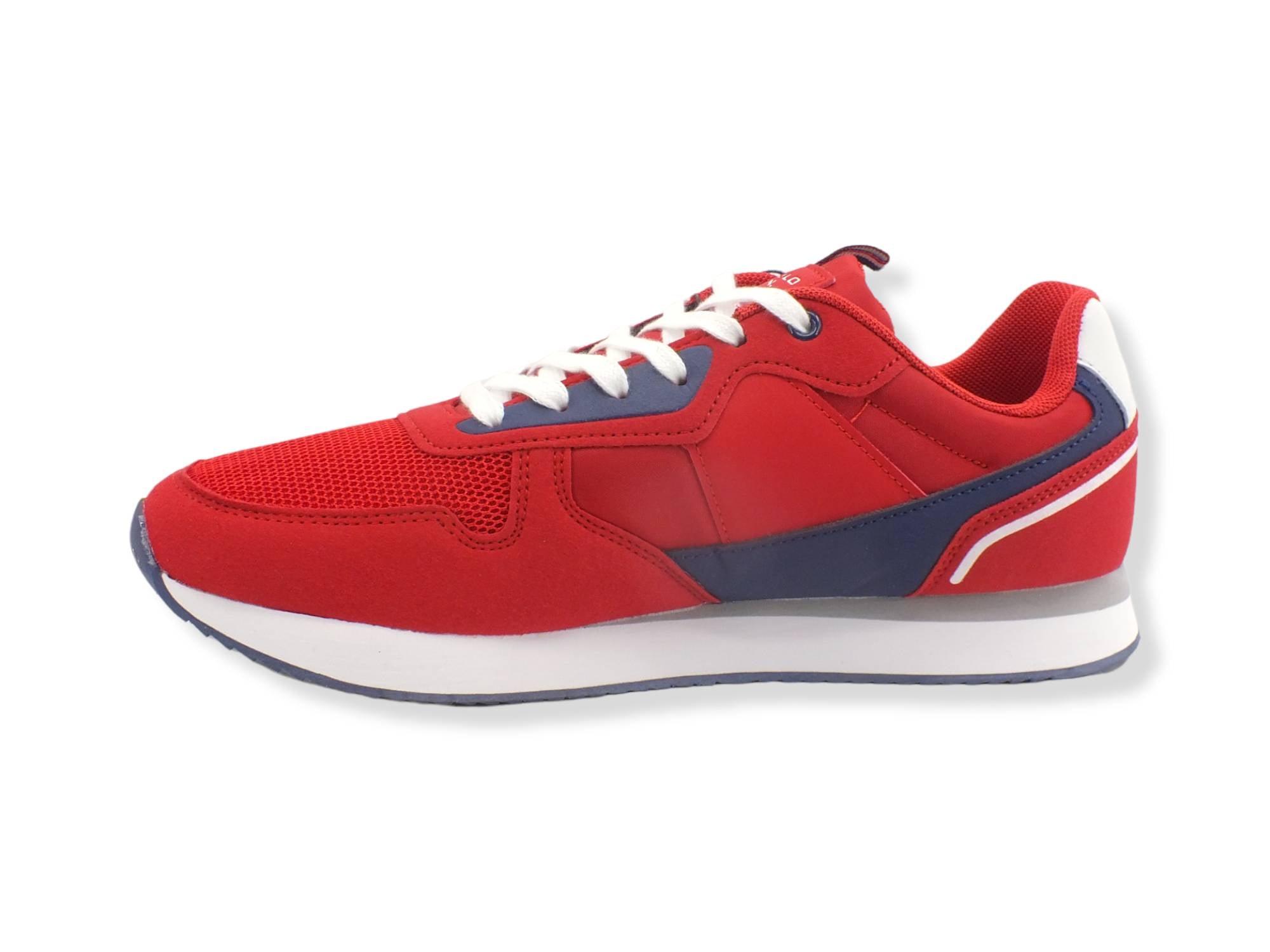 U.S. POLO ASSN. Sneaker Running EcoSuede Nylon Rosso Barbados Cherry NOBIL004 - Sandrini Calzature e Abbigliamento