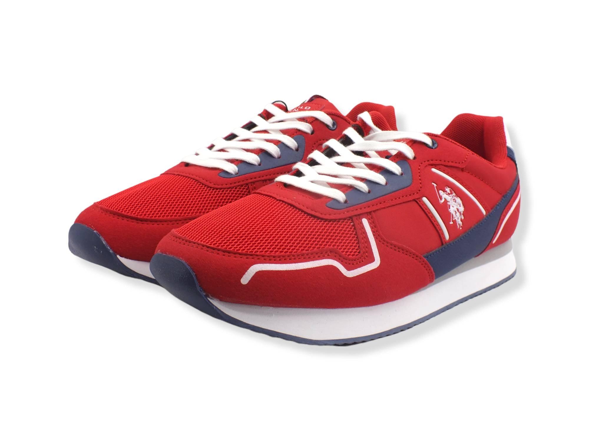 U.S. POLO ASSN. Sneaker Running EcoSuede Nylon Rosso Barbados Cherry NOBIL004 - Sandrini Calzature e Abbigliamento