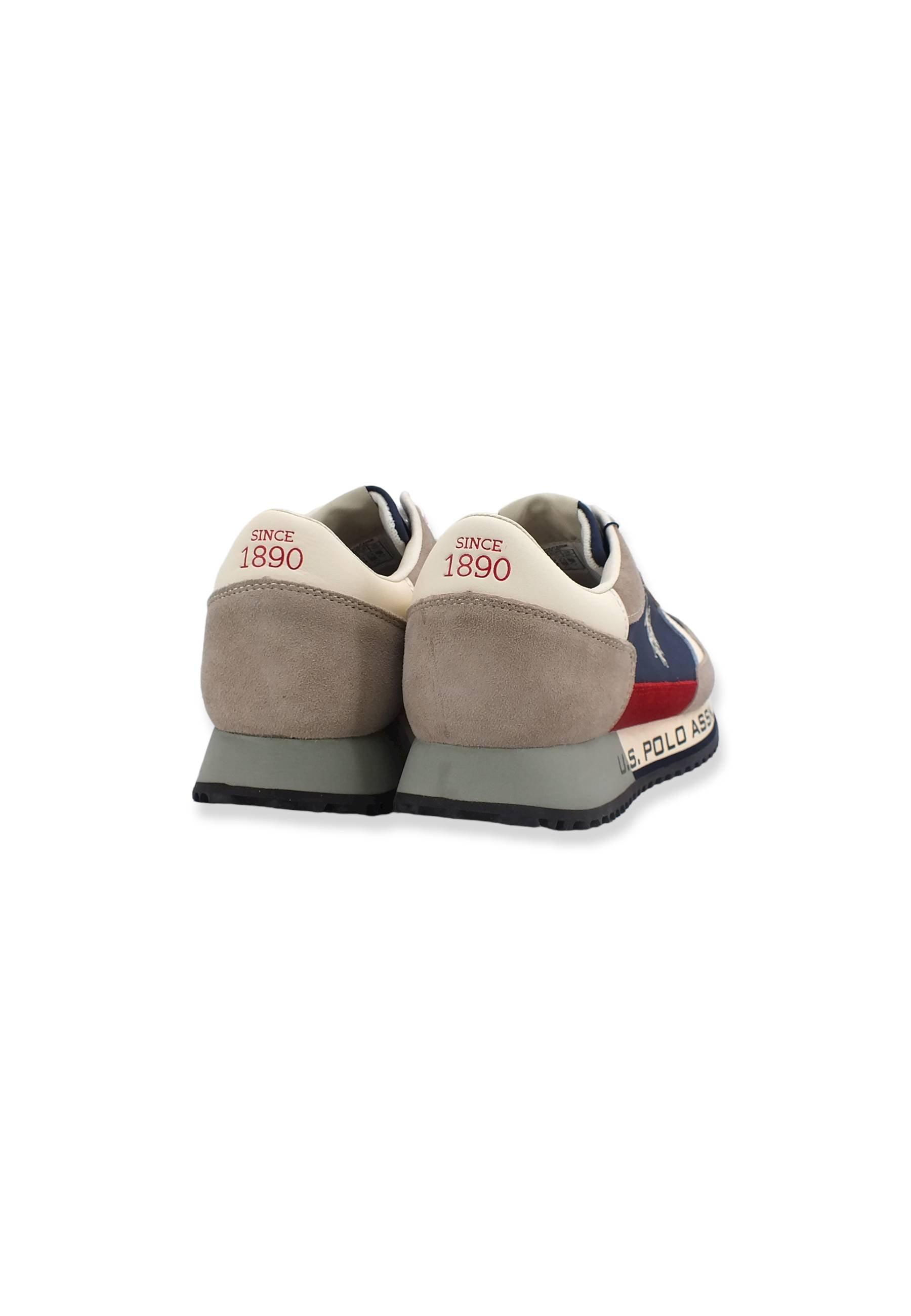 U.S. POLO ASSN. Sneaker Running Uomo Beige Taupe Dark Blue CLEEF003 - Sandrini Calzature e Abbigliamento