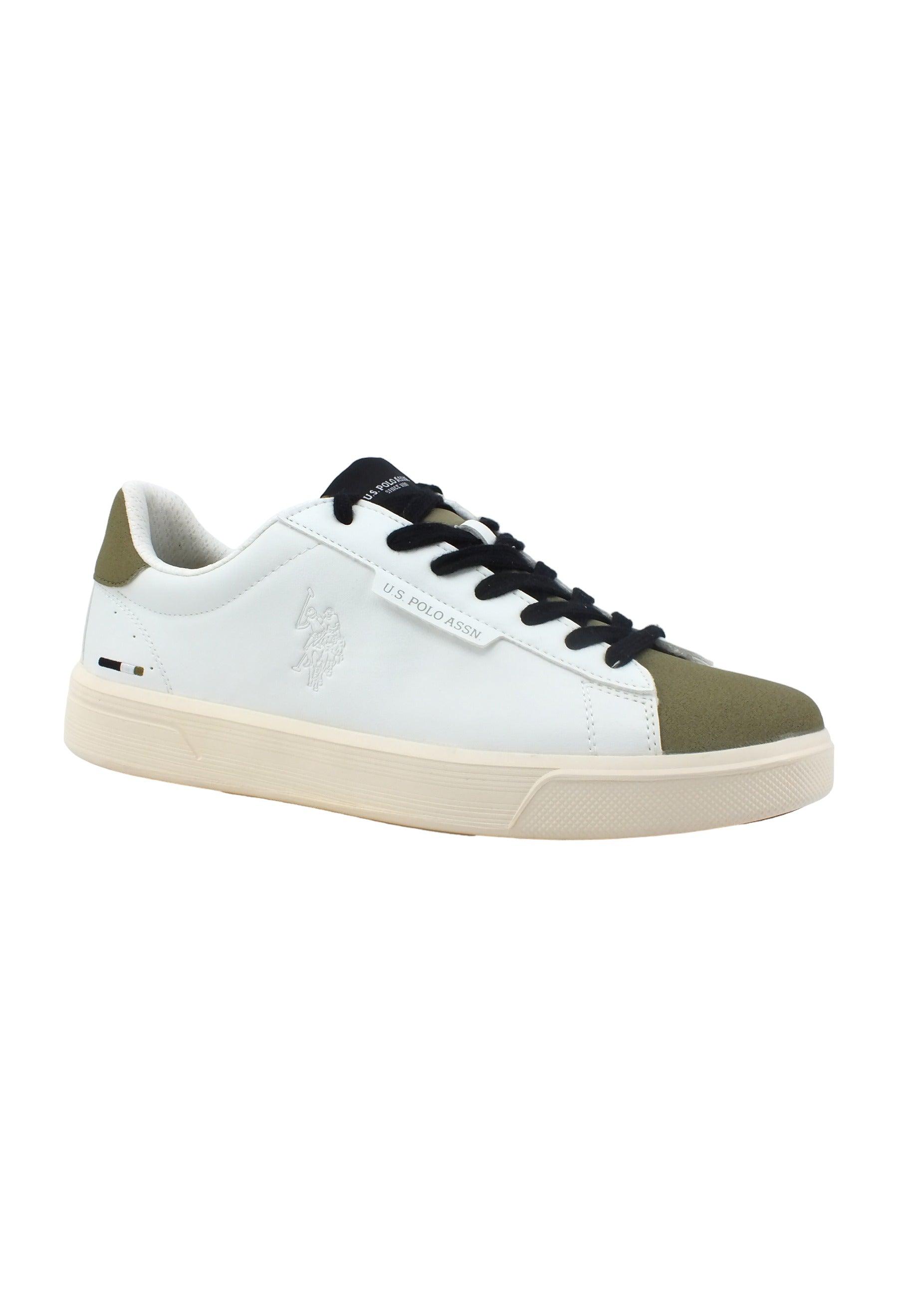 U.S. POLO ASSN. Sneaker Uomo White Olive BRYAN001 - Sandrini Calzature e Abbigliamento