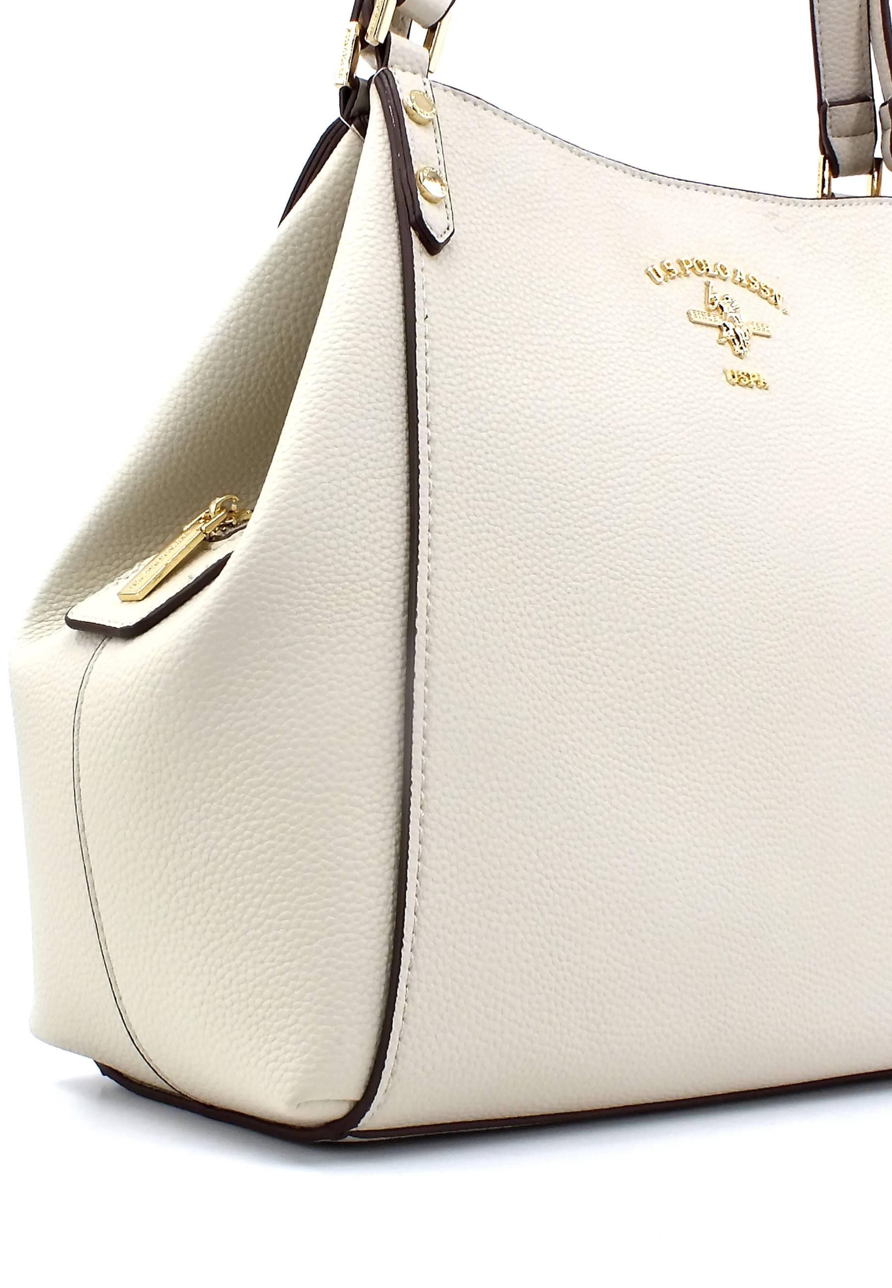 U.S. POLO ASSN. Stanford Borsa Shopping Off White BEUSS5926WVP802 - Sandrini Calzature e Abbigliamento