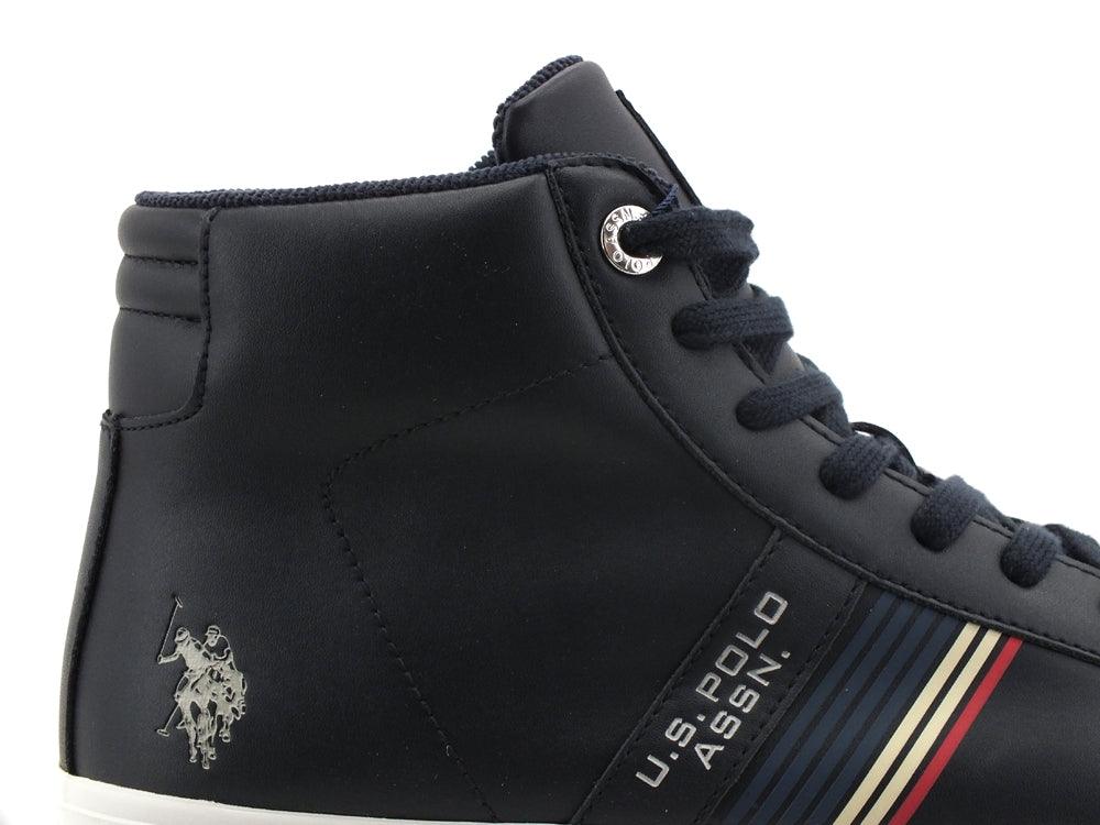 U.S. POLO Sneaker Hi Eco Leather Dark Blue MARCS002 - Sandrini Calzature e Abbigliamento