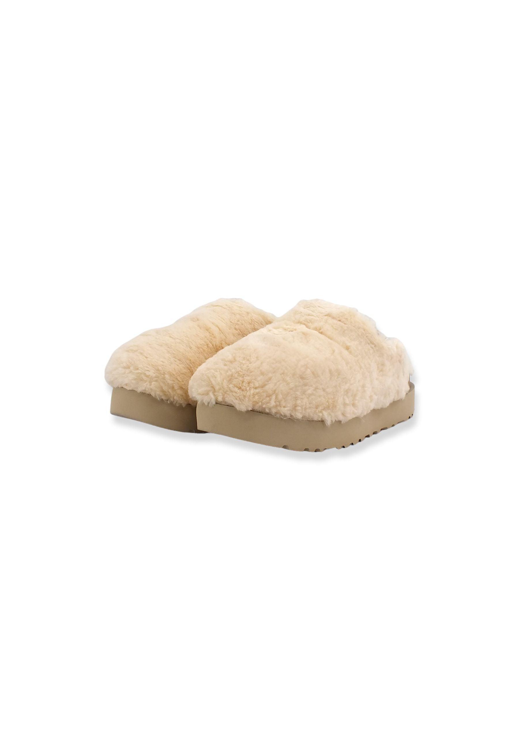 UGG Fuzz Sugar Slide Ciabatta Pelo Donna Beige Chestnut W1135132 - Sandrini Calzature e Abbigliamento