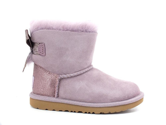 UGG K Mini Bailey Bow Glitz Stivaletto Pelo Pink Shadow K1123617K - Sandrini Calzature e Abbigliamento