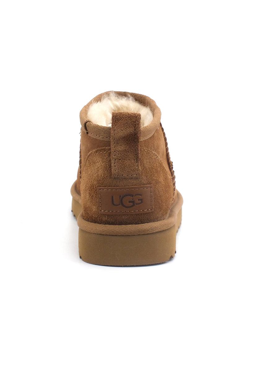 UGG W Classic Ultra Mini Stivaletto Pelo Donna Marrone Chestnut W1116109 - Sandrini Calzature e Abbigliamento