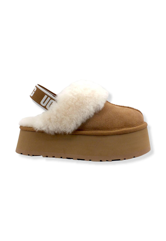 UGG W Funkette Ciabatta Pelo Donna Marrone Chestnut W1113474 - Sandrini Calzature e Abbigliamento