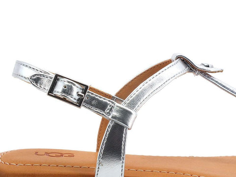 UGG W Madeena Sandalo Pelle Silver Metal W1118516 - Sandrini Calzature e Abbigliamento