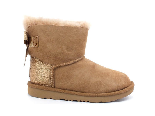 UGG W Mini Bailey Bow Glitz Kids Stivaletto Pelo Fiocco Chestnut T1123617T - Sandrini Calzature e Abbigliamento