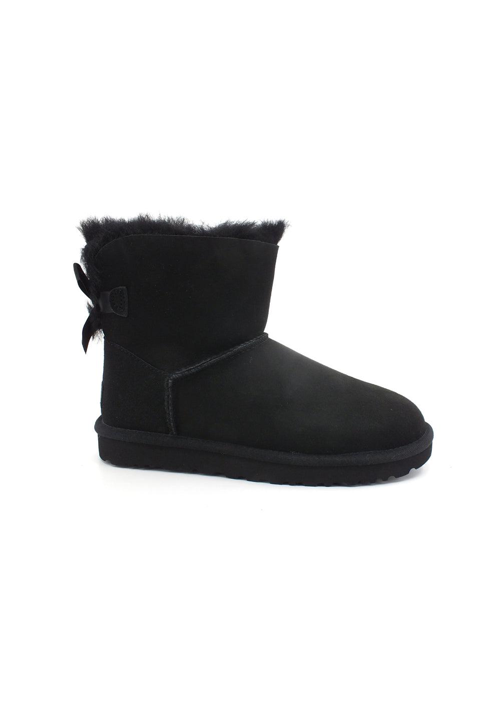 UGG W Mini Bailey Bow II Stivaletto Pelo Donna Black W1016501 - Sandrini Calzature e Abbigliamento
