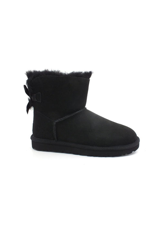 UGG W Mini Bailey Bow II Stivaletto Pelo Donna Black W1016501 - Sandrini Calzature e Abbigliamento