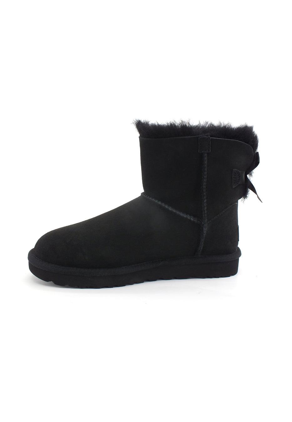 UGG W Mini Bailey Bow II Stivaletto Pelo Donna Black W1016501 - Sandrini Calzature e Abbigliamento