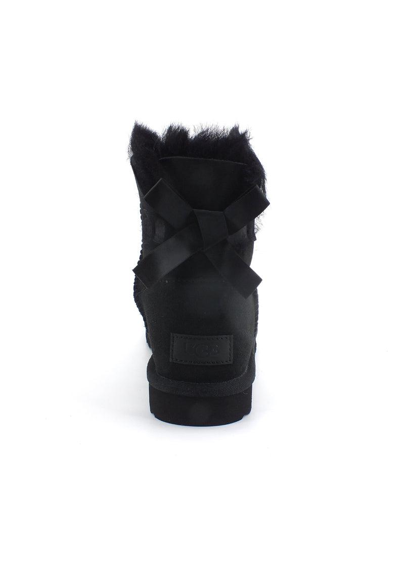 UGG W Mini Bailey Bow II Stivaletto Pelo Donna Black W1016501 - Sandrini Calzature e Abbigliamento