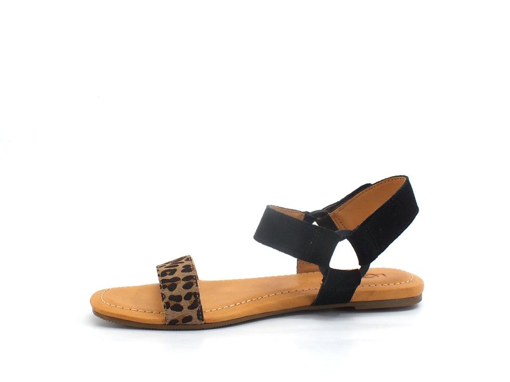 UGG W Ryneel Leopard Sandalo Pelle Black Tan W1118470 - Sandrini Calzature e Abbigliamento