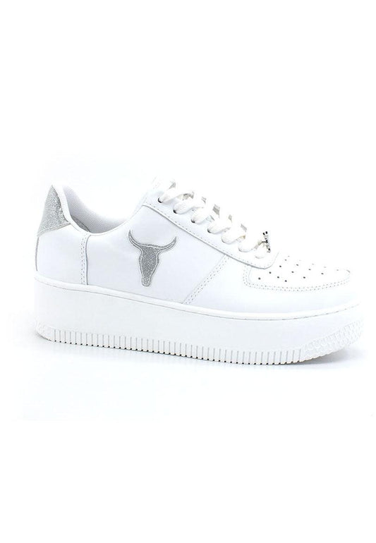 WINDSOR SMITH Sneaker Donna Ox Platform Glitter White Silver RICH - Sandrini Calzature e Abbigliamento