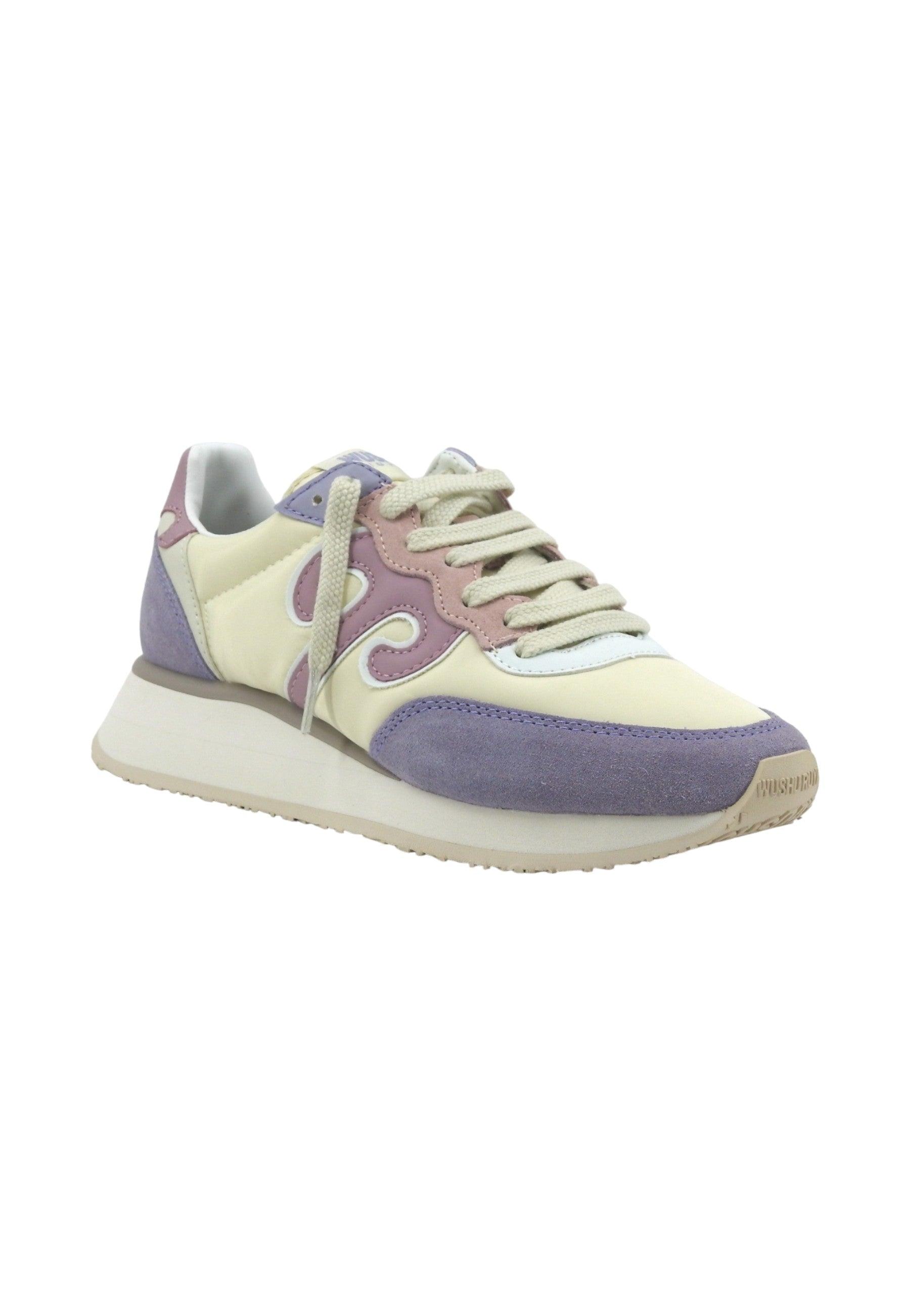 Scopri WUSHU Master Sneaker Crema Viola Lilla M464 al miglior