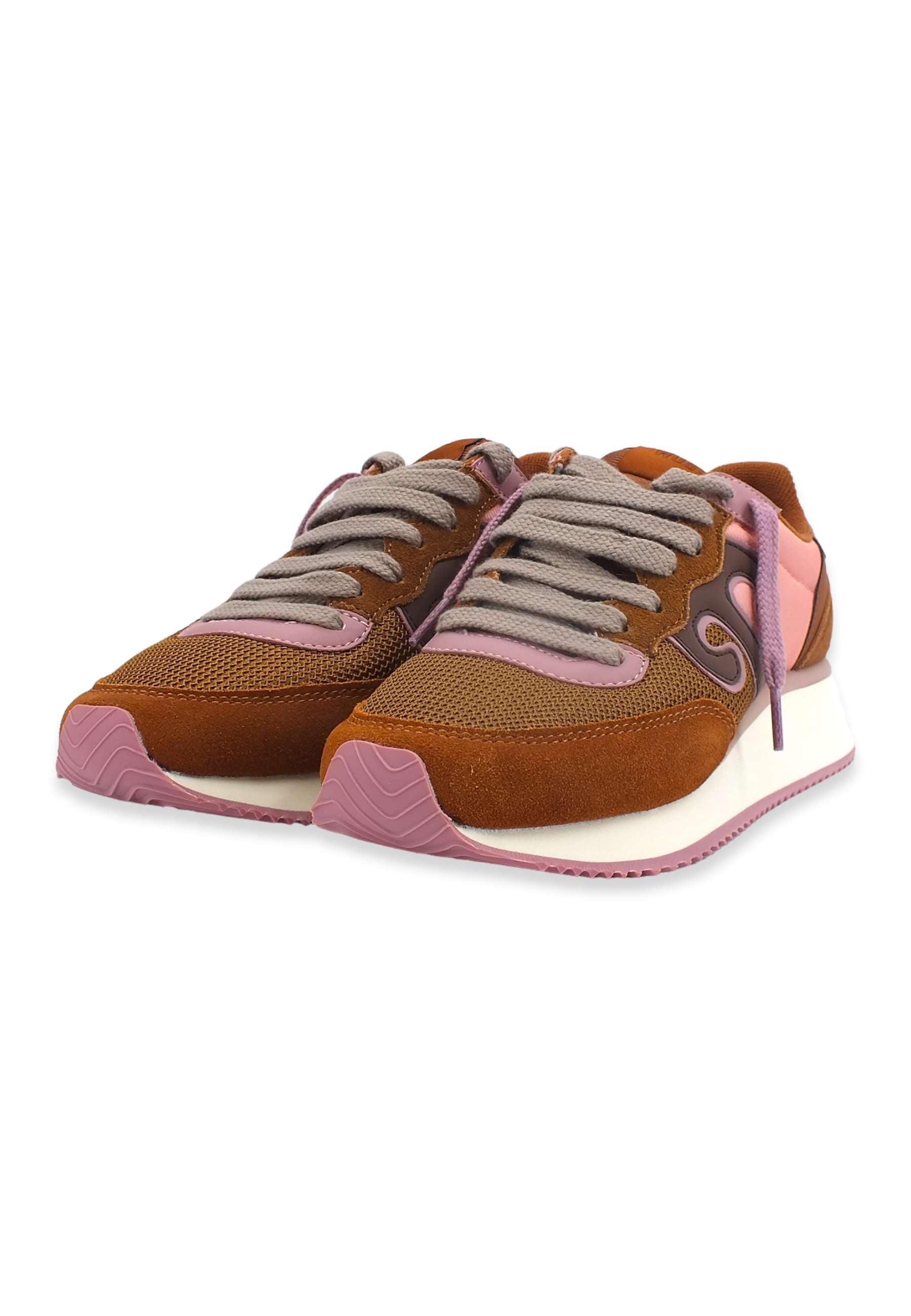 WUSHU Master Sport Sneaker Donna Marrone Cognac Rosa MS159 - Sandrini Calzature e Abbigliamento