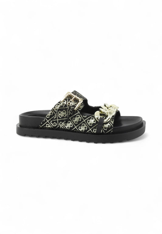 GUESS Ciabatte Donna Nero Oro FL6FATFAL03-PE25-BLKPL