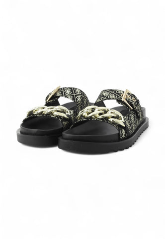 GUESS Ciabatte Donna Nero Oro FL6FATFAL03-PE25-BLKPL