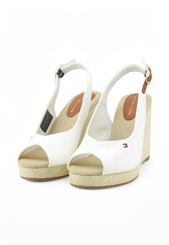 TOMMY HILFIGER Sandali Zeppa Donna Bianco Beige FW0FW08597YBL-PE25