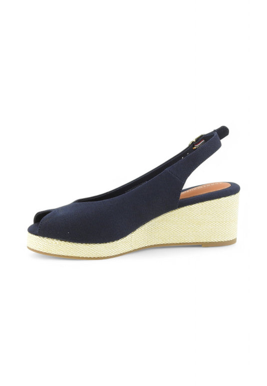TOMMY HILFIGER Sandali Zeppa Donna Blu Beige FW0FW08595DW6-PE25