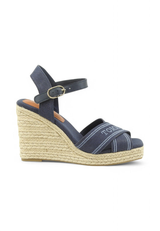 TOMMY HILFIGER Sandali Zeppa Donna Blu Beige FW0FW08668DW6-PE25