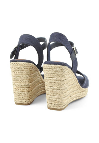 TOMMY HILFIGER Sandali Zeppa Donna Blu Beige FW0FW08668DW6-PE25