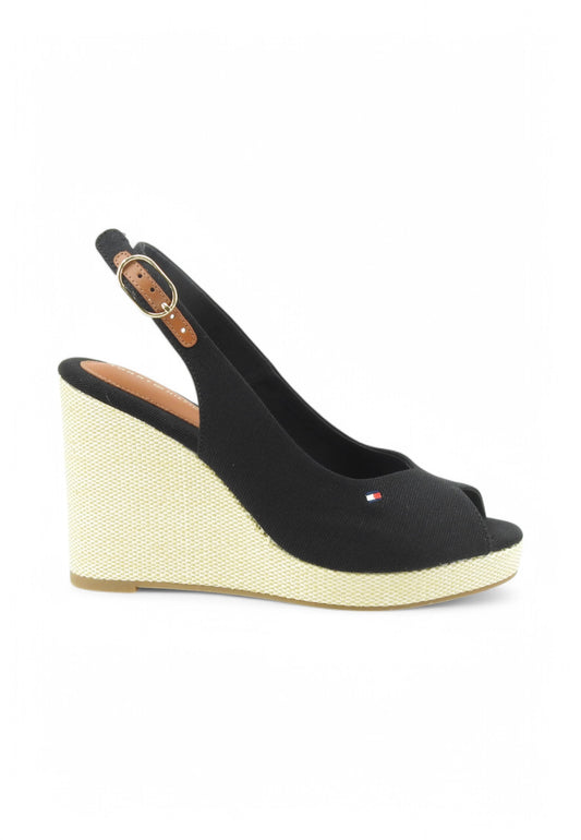 TOMMY HILFIGER Sandali Zeppa Donna Nero Beige FW0FW08597BDS-PE25