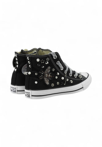 CUSTOM / CONVERSE Sneakers Personalizzate Borchie Spille Nero Argento 560845C-PE25