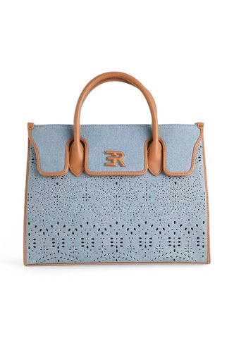 ERMANNO SCERVINO Borsa a mano Donna Azzurro Denim Marrone 12401907-PE25-189