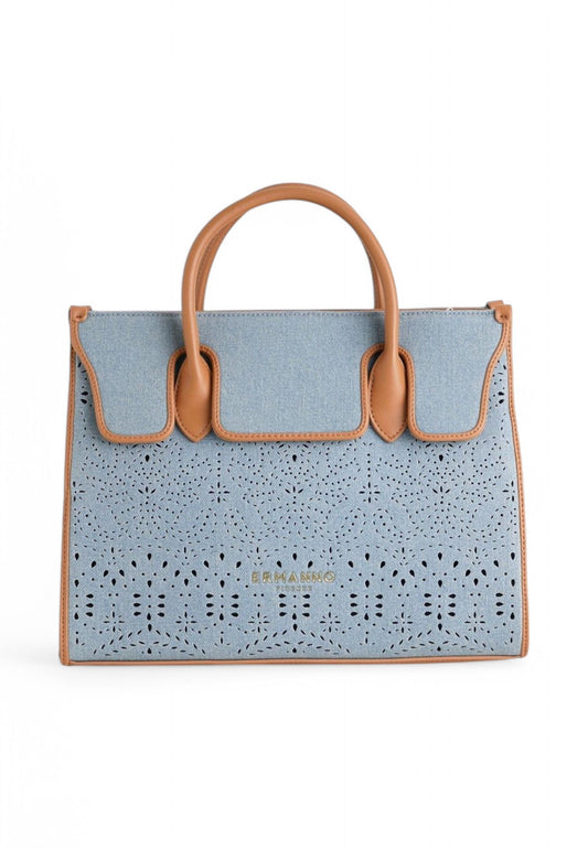 ERMANNO SCERVINO Borsa a mano Donna Azzurro Denim Marrone 12401907-PE25-189